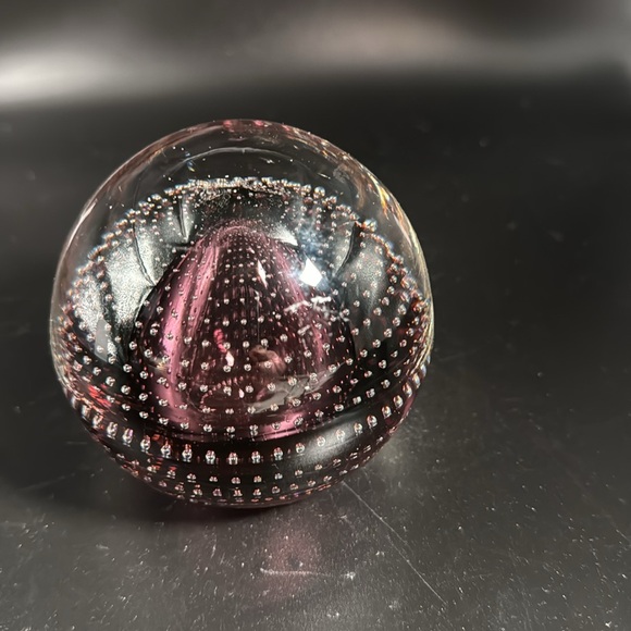 Other - Purple Art Paperweight with Controlled Bubbles